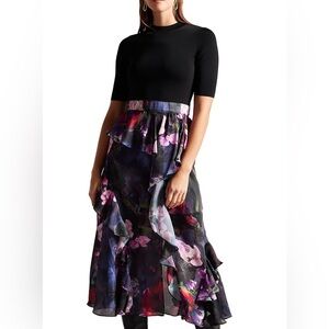 Ted Baker Knit Ruffled Midi Dress